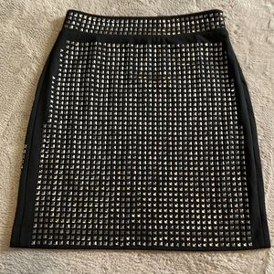 Zara Collection studded skirt black with black square studs size M NWOT
